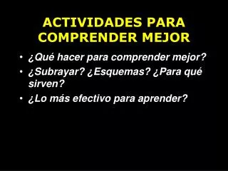 actividades para comprender mejor