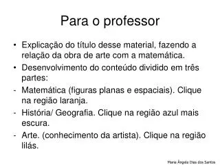 para o professor