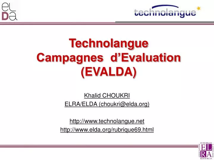technolangue campagnes d evaluation evalda