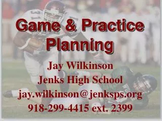 Game &amp; Practice Planning