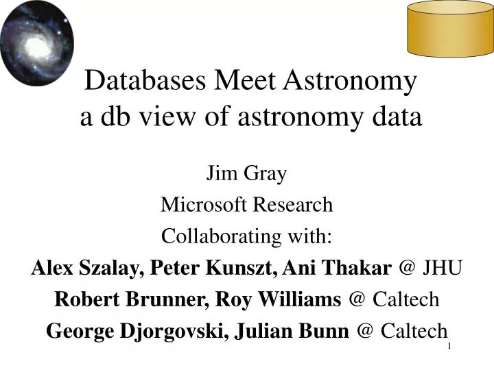 databases meet astronomy a db view of astronomy data