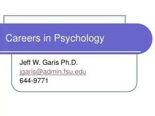 Careers in Psychology