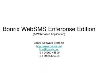 Bonrix WebSMS Enterprise Edition (A Web Based Application)