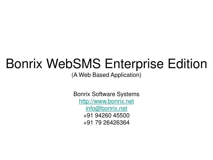 bonrix websms enterprise edition a web based application