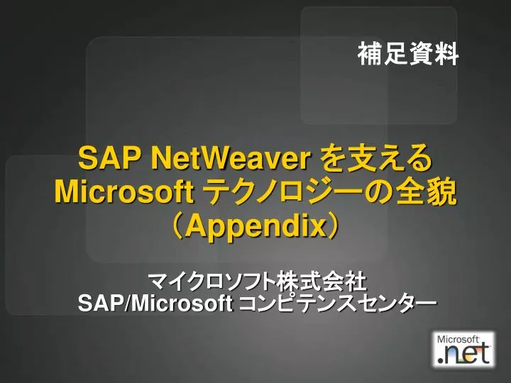 sap netweaver microsoft appendix