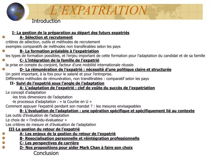 l expatriation