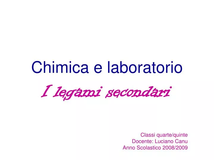 chimica e laboratorio