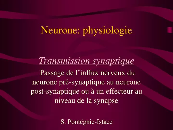 neurone physiologie