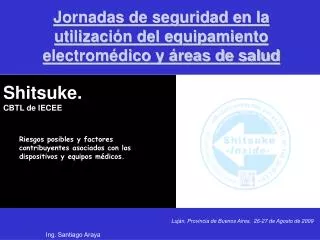Jornadas de seguridad en la utilización del equipamiento electromédico y áreas de salud