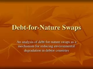 Debt-for-Nature Swaps