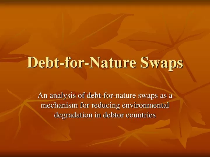 debt for nature swaps