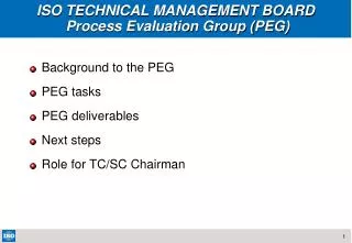 ISO TECHNICAL MANAGEMENT BOARD Process Evaluation Group (PEG)