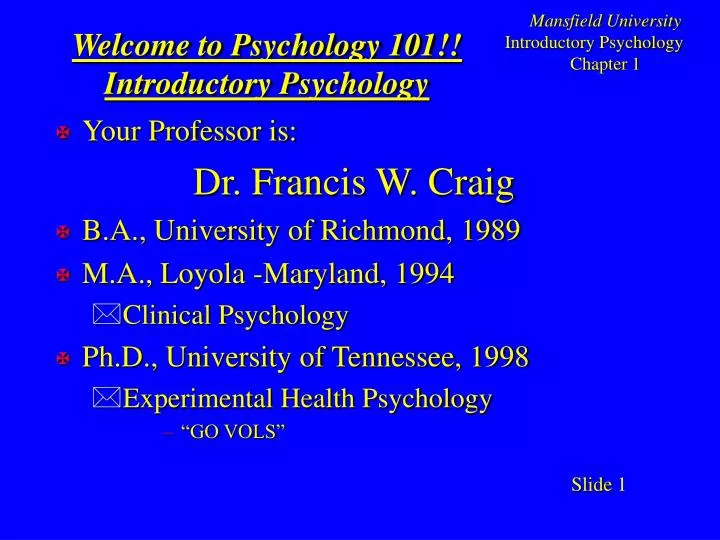 welcome to psychology 101 introductory psychology