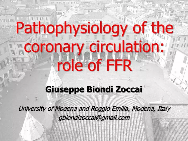 pathophysiology of the coronary circulation role of ffr