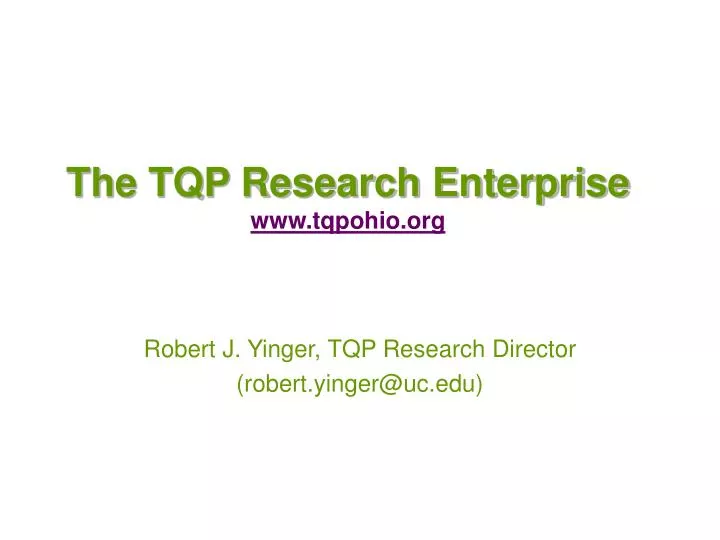 the tqp research enterprise www tqpohio org