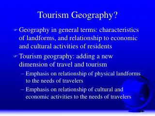 Tourism Geography?