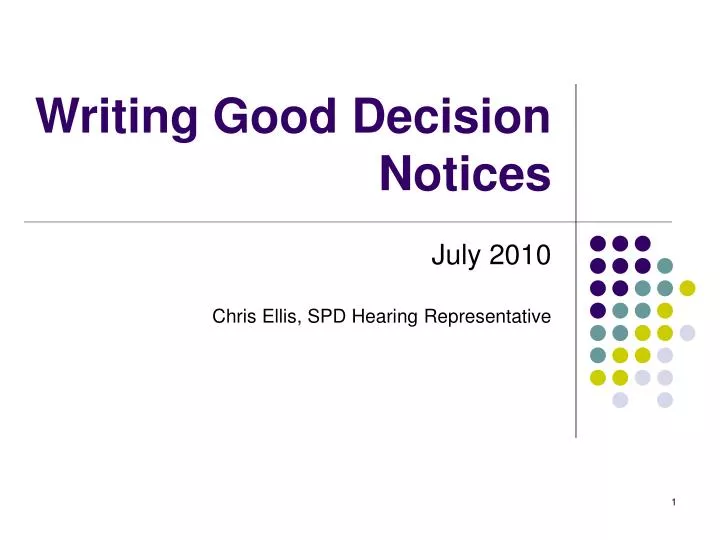 writing good decision notices