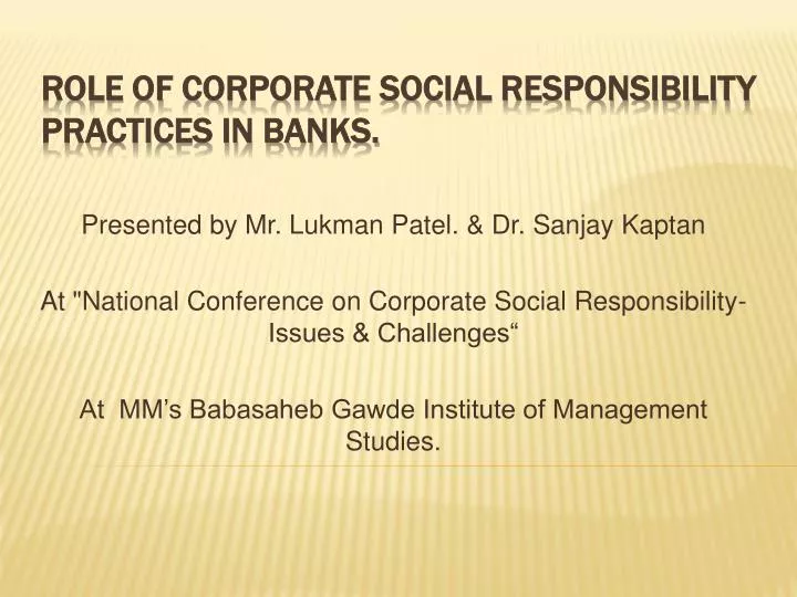 role of corporate social responsibility practices in banks