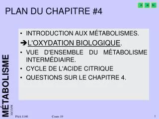plan du chapitre 4