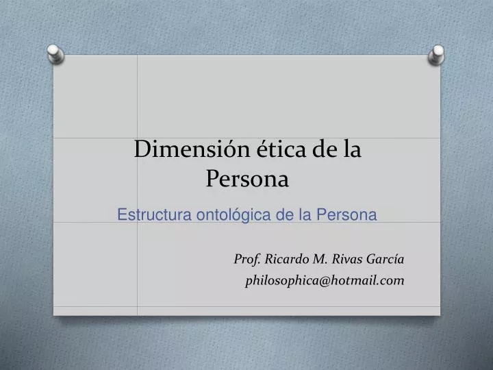 dimensi n tica de la persona