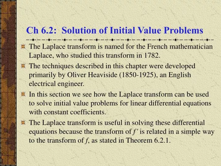 ch 6 2 solution of initial value problems