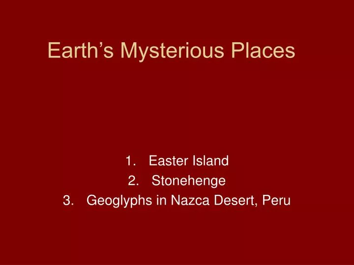 earth s mysterious places