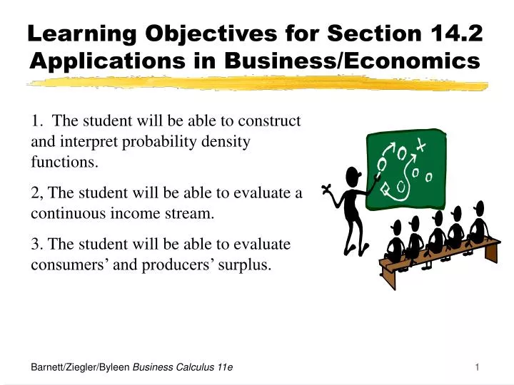 learning objectives for section 14 2 applications in business economics
