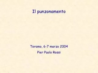 il punzonamento