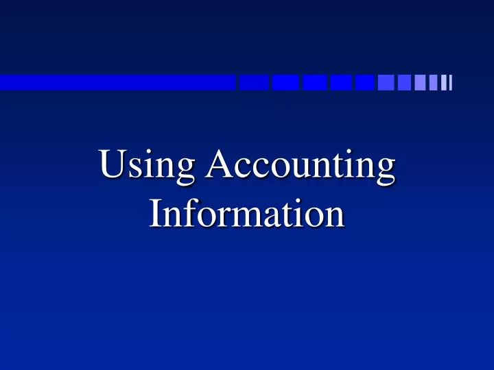 using accounting information