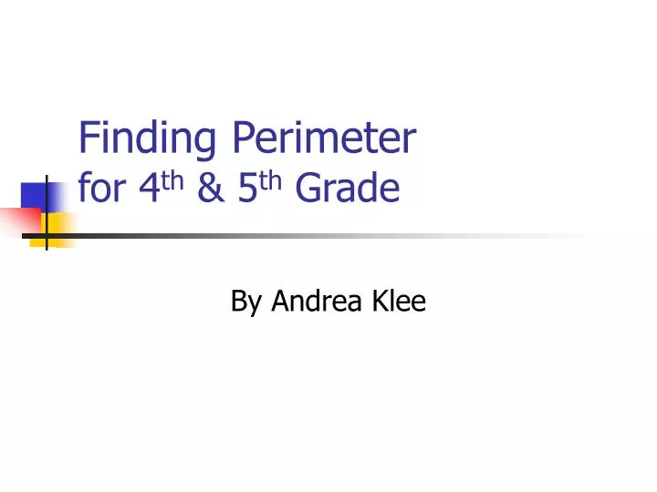 finding perimeter for 4 th 5 th grade