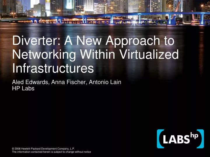 diverter a new approach to networking within virtualized infrastructures