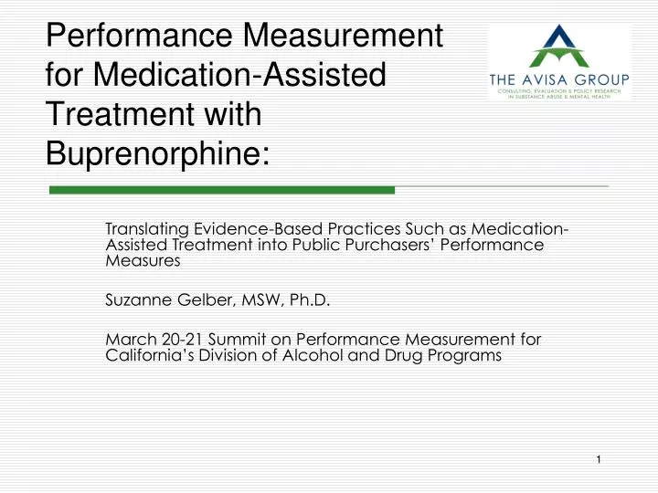 performance measurement for medication assisted treatment with buprenorphine