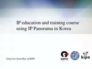 IP education and training course using IP Panorama in Korea