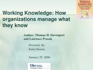 Working Knowledge: How organizations manage what they know