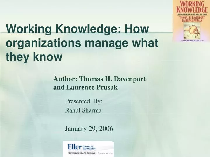working knowledge how organizations manage what they know