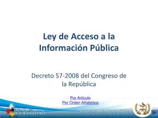 ley de acceso a la informaci n p blica