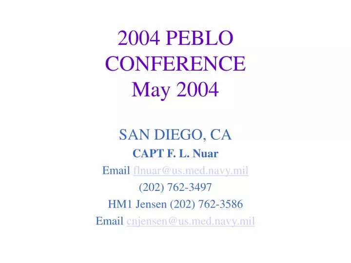2004 peblo conference may 2004