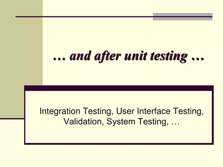 and after unit testing