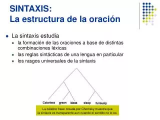 sintaxis la estructura de la oraci n
