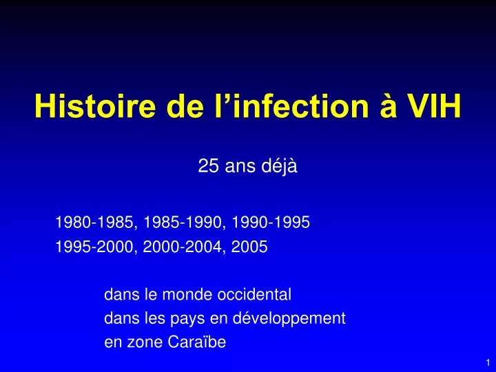 histoire de l infection vih