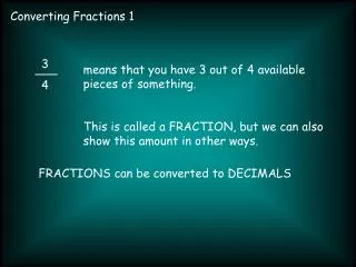 Converting Fractions 1