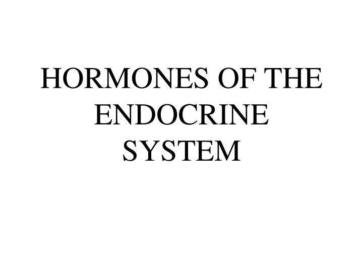 hormones of the endocrine system