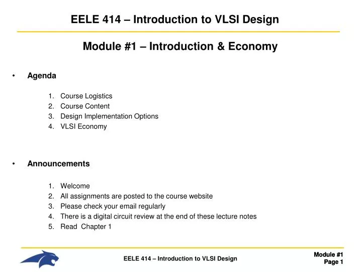 eele 414 introduction to vlsi design