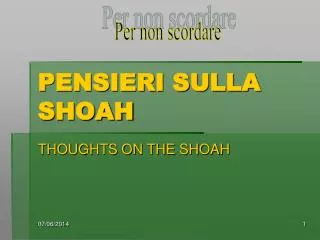 pensieri sulla shoah