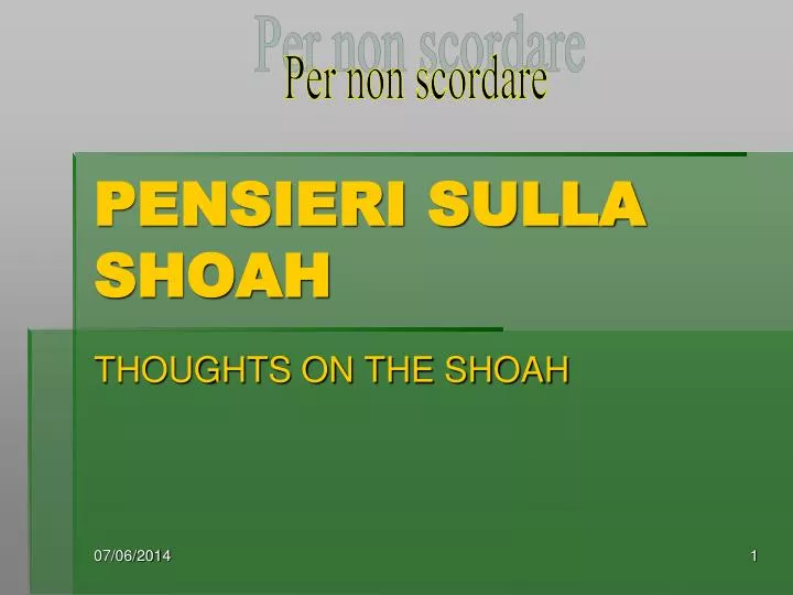 pensieri sulla shoah