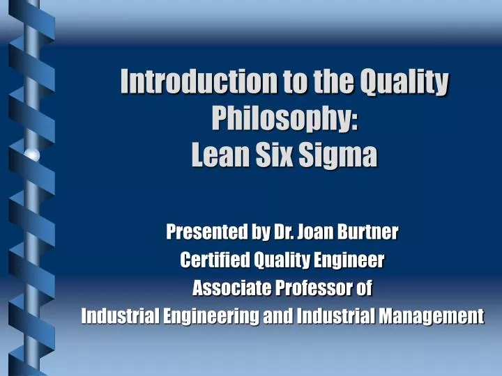 introduction to the quality philosophy lean six sigma