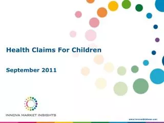 Health Claims For Children September 2011