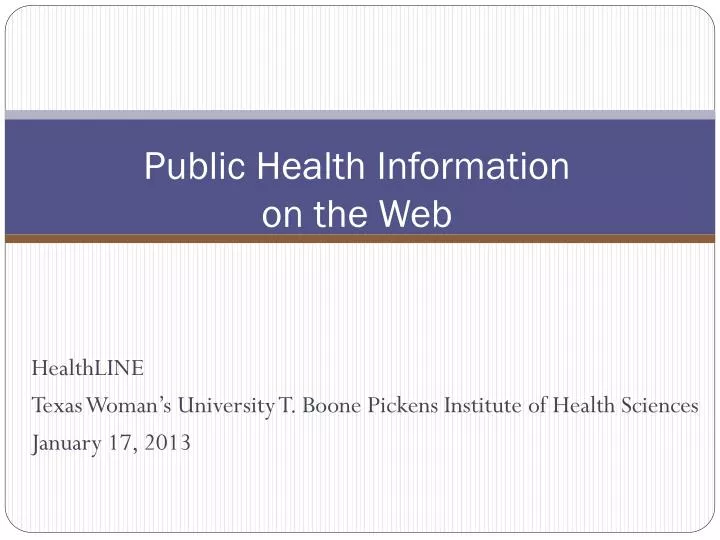 public health information on the web
