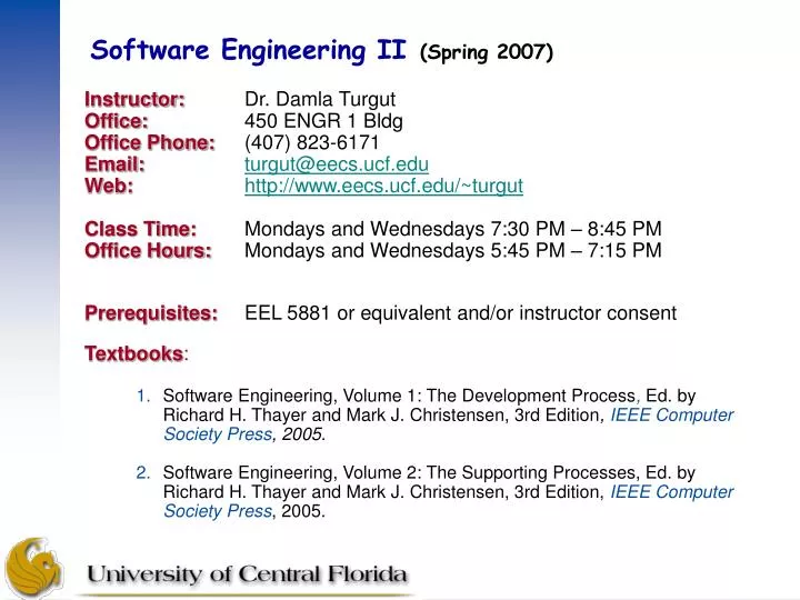 software engineering ii spring 2007