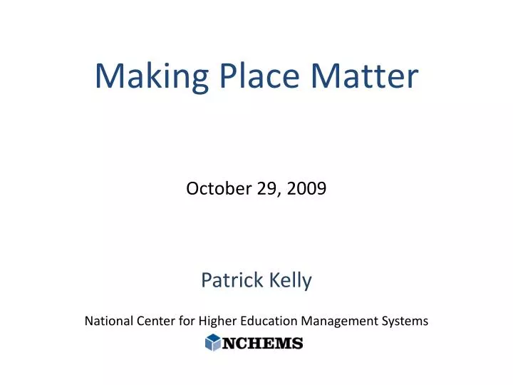 patrick kelly national center for higher education management systems